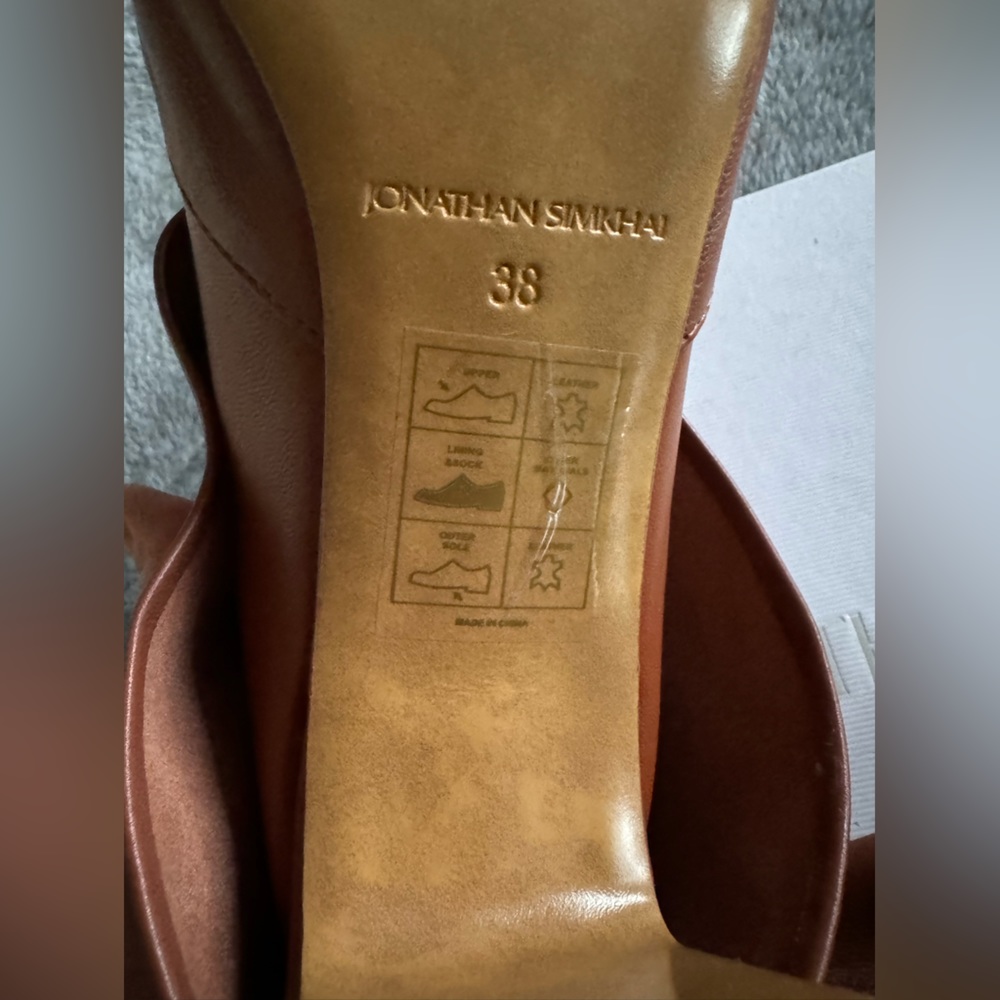 Jonathan Simkhai Karine Booties Foldover Cinnamon Brown Ankle Leather, Size 38EU - Picture 4 of 10